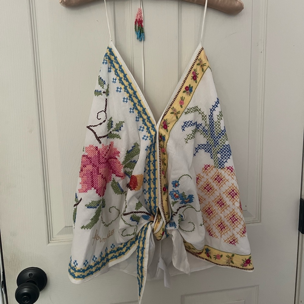 Darling Farm Rio embroidered halter top!